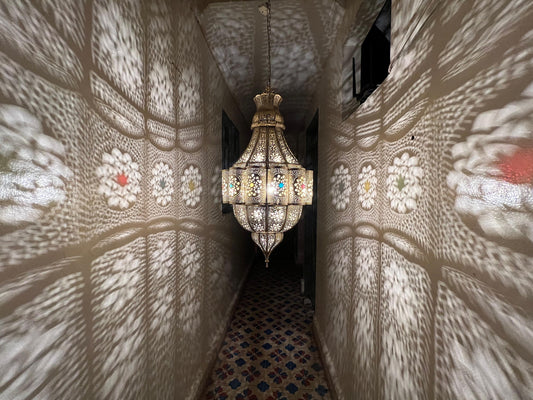 Handmade Brass Moroccan Lantern: Home Decor Light Fixture