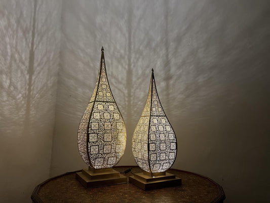 SET OF 2 Handmade Moroccan Brass Floor Lamps: Art of Hand