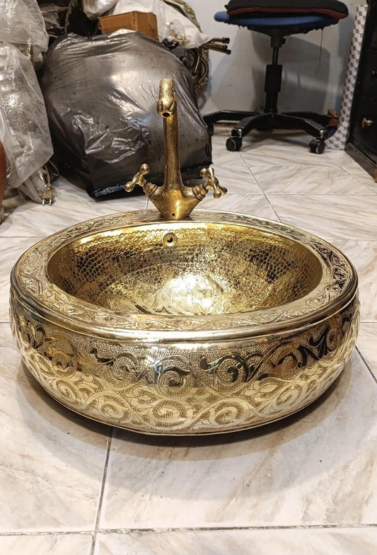 Handmade Hammered Brass Countertop Sink - Marrakech Design